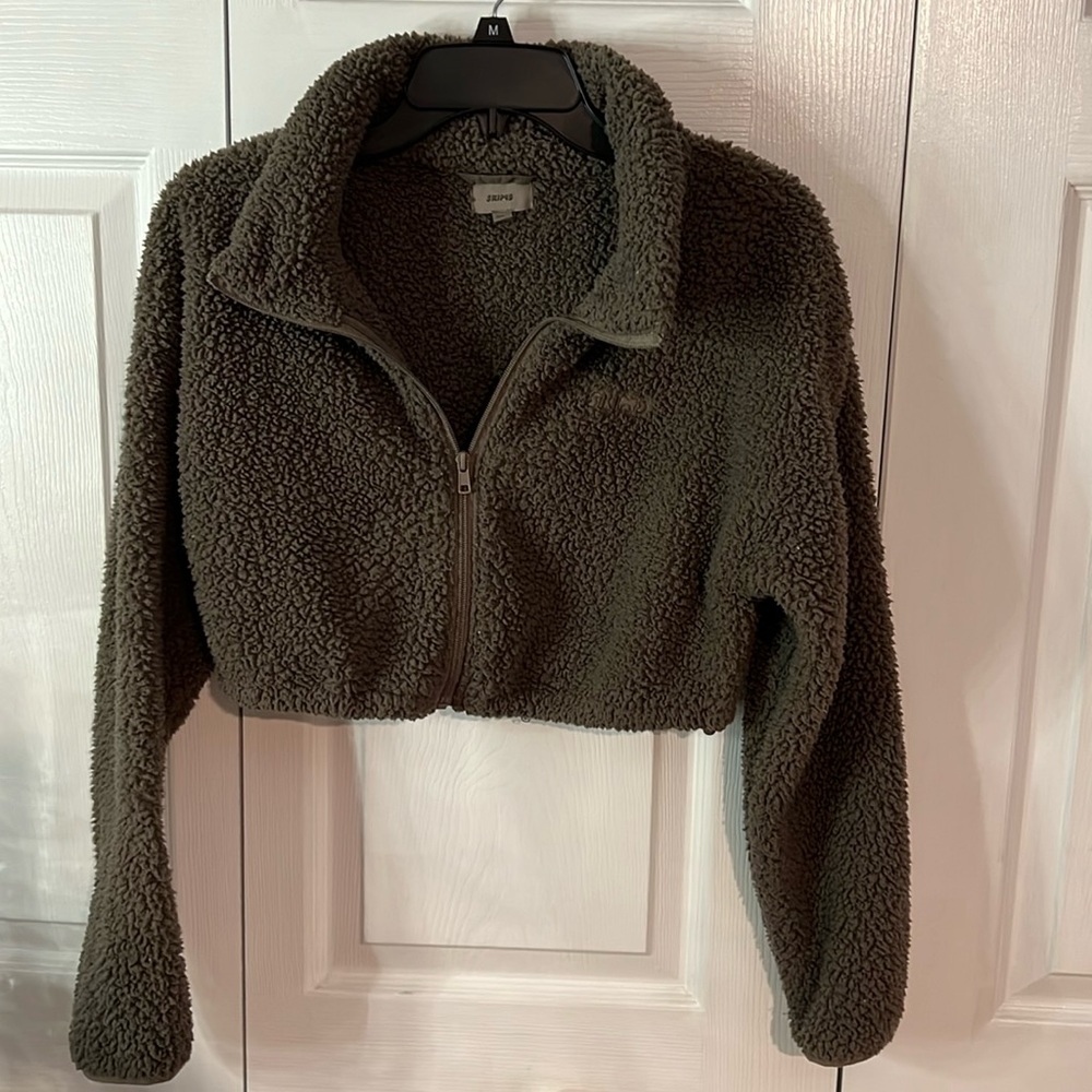 SKIMS Teddy Zip Up Crop Jacket